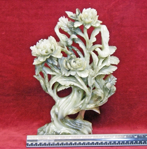 CHINESE CARVING OF A FLOWER TREE